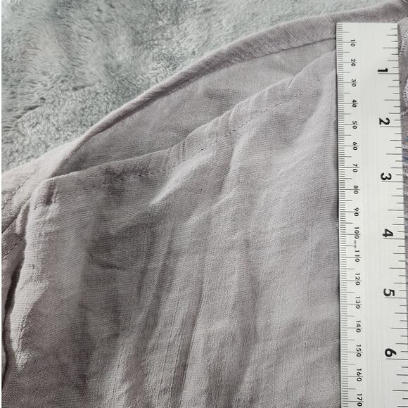 American Rag Top Womens L Gray Blue Beaded Embroidered Cold Shoulder Drawstring - Picture 3 of 9